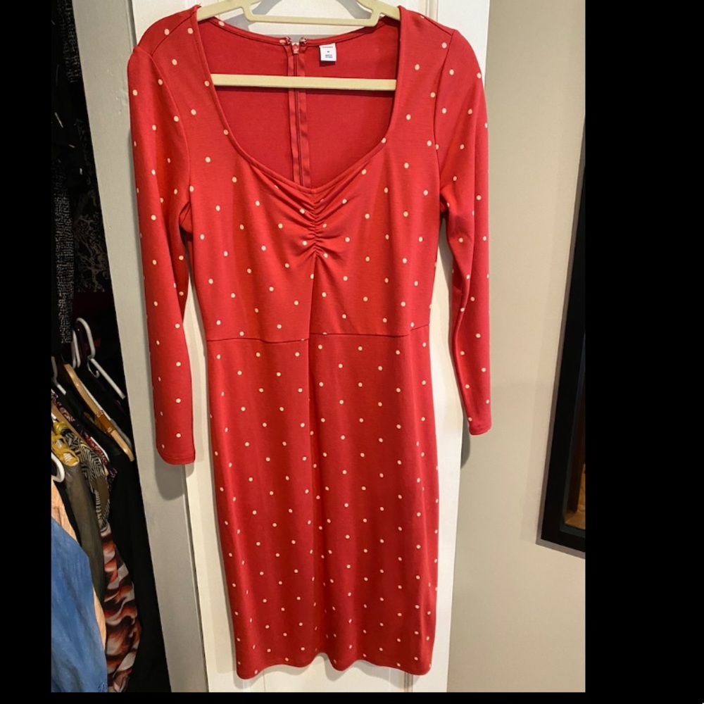 Pink polka dot dress